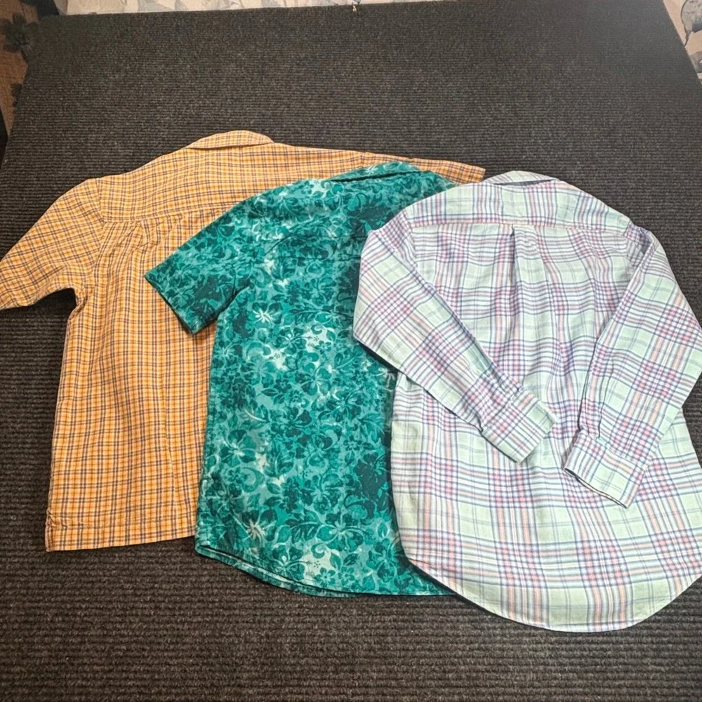 Boys Button Down Shirt Lot 3pc Old Navy Wonder Nation Class Club Size 8 10 12 - Picture 5 of 6